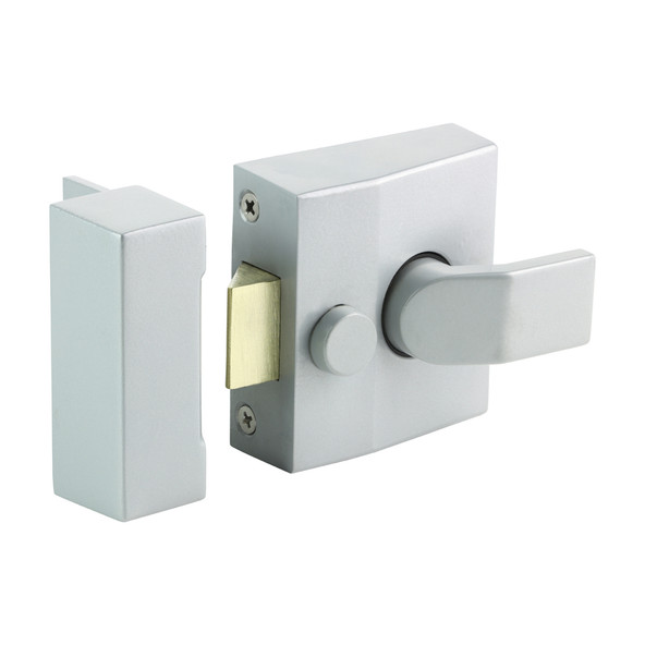 TIMCO Narrow Style Nightlatch - Silver - 68 case / 40 backset