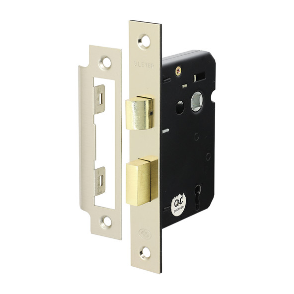 TIMCO 3 Lever Sashlock with Extra Long Keys - Satin Nickel - 63 case / 45 backset