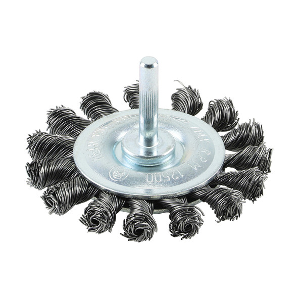 TIMCO Drill Wheel Brush - Twisted Knot Steel Wire - 75mm