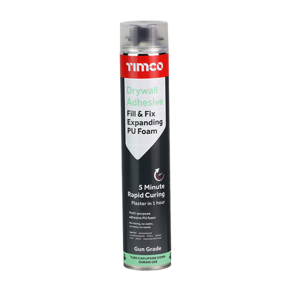 TIMCO Drywall Adhesive Fill & Fix Expanding PU Foam - 750ml