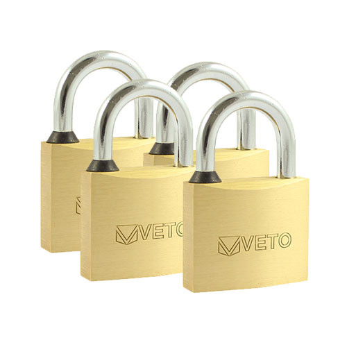 TIMCO Brass Padlocks Key Alike - 40mm - Backing Card of 4