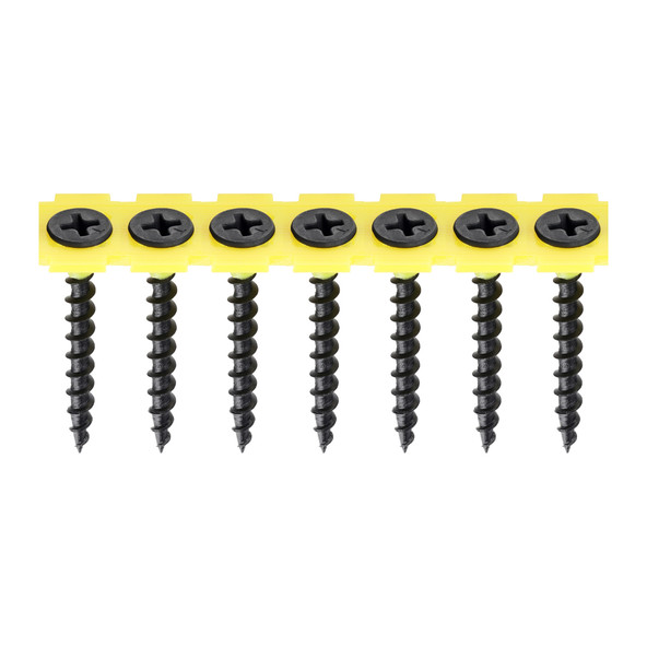 Collated Drywall Screws - PH - Bugle - Coarse Thread - Black