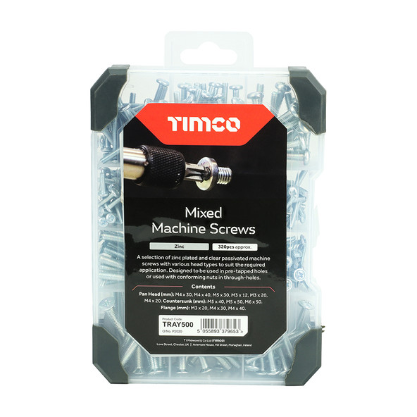 TIMCO Mixed Tray - Machine Screws - Zinc - Tray of 320