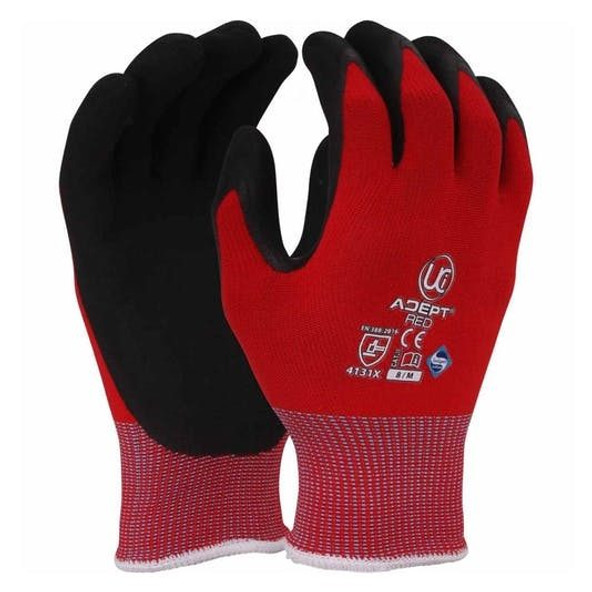 Adept - Red - Nitrile Foam Cut Level 1 Glove