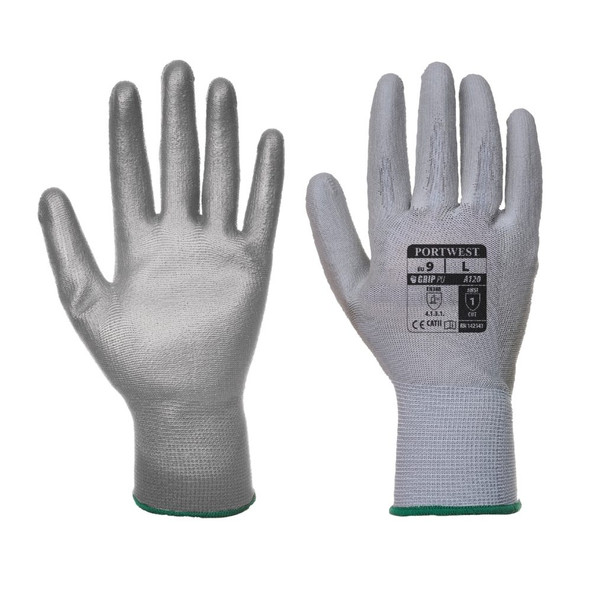 Grey PU Palm Coated Glove