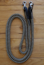 Snap Reins shown in our Black/Tan Zig Zag pattern with optional black Waterloops.