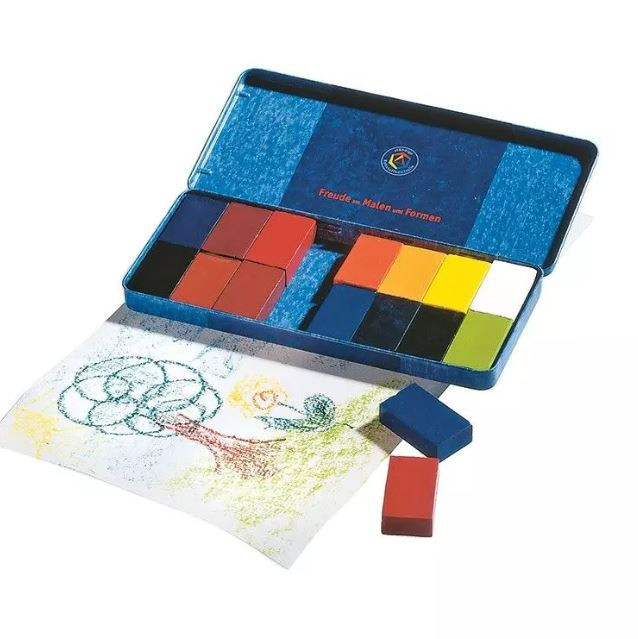 Stockmar Wax Colouring Blocks with Beeswax 16 Colours, Natural Art