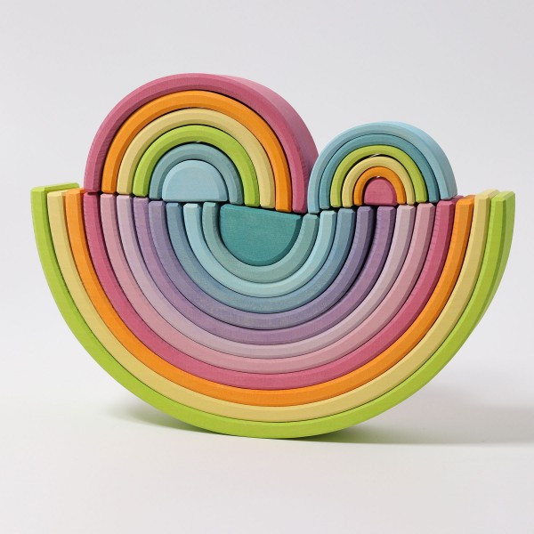 Grimm's Wooden Pastel Rainbow Medium - Grimm's Toys Canada - Ava's