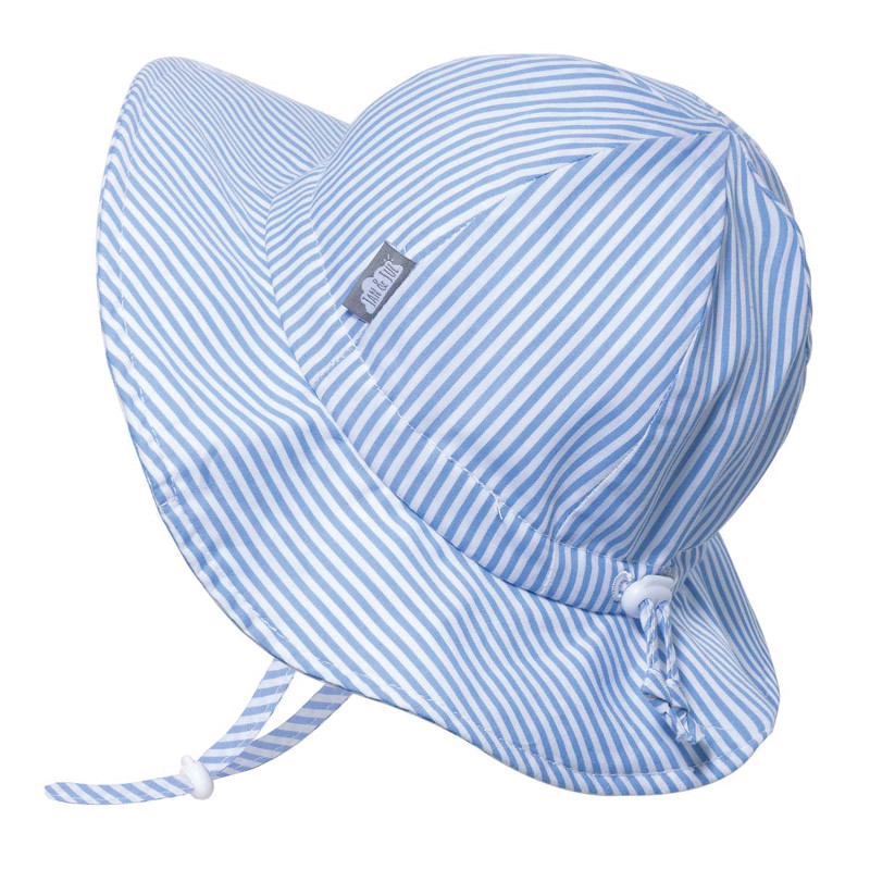 Jan Jul Floppy Cotton Sun Hat Blue Stripe - Main Image