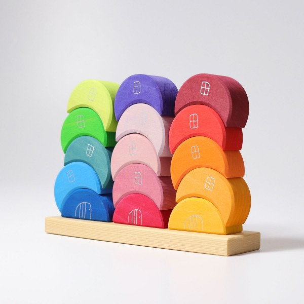 Grimm's Piling Moon Houses - Grimm's Toys - Wooden Toys - Ava's