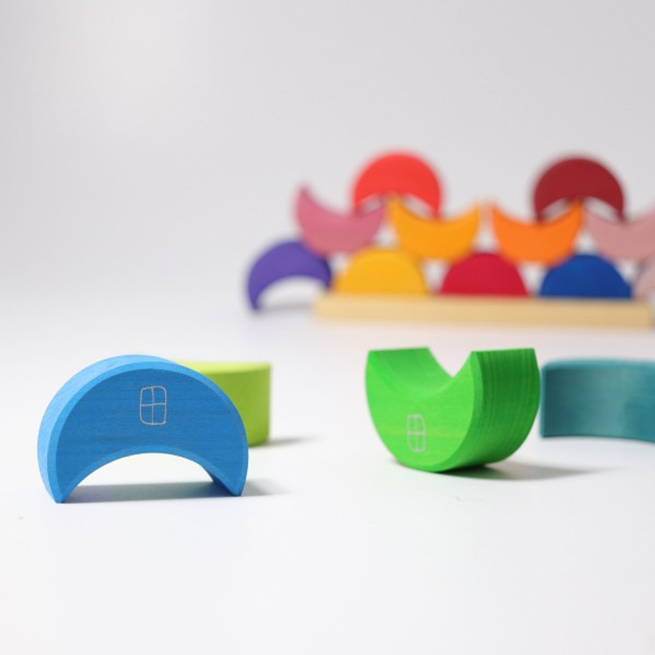 Grimm's Piling Moon Houses - Grimm's Toys - Wooden Toys