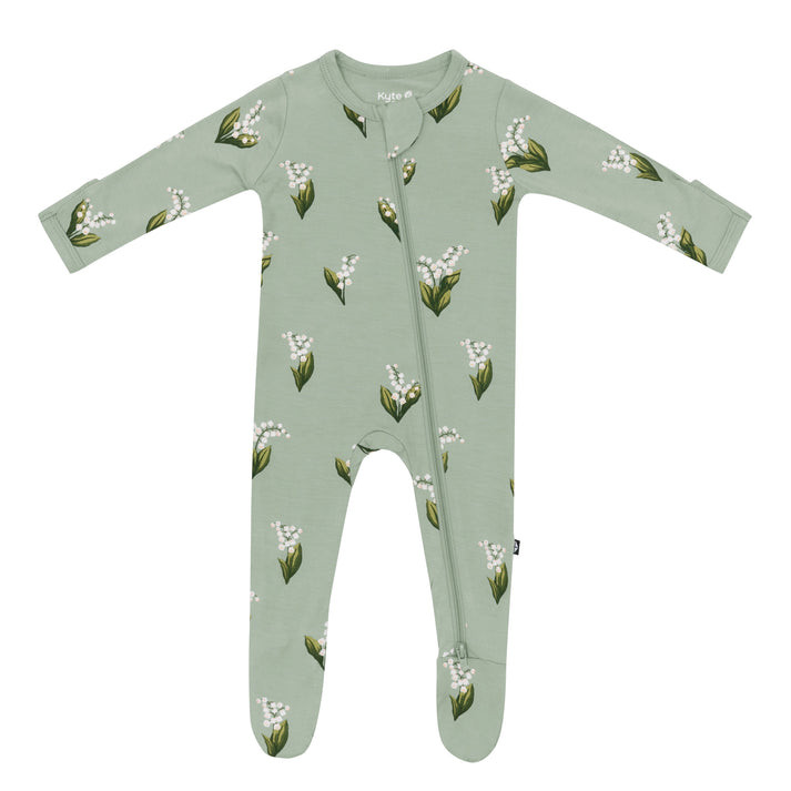 Kyte Baby Zippered Footie in Thyme Lily - Kyte Baby Canada