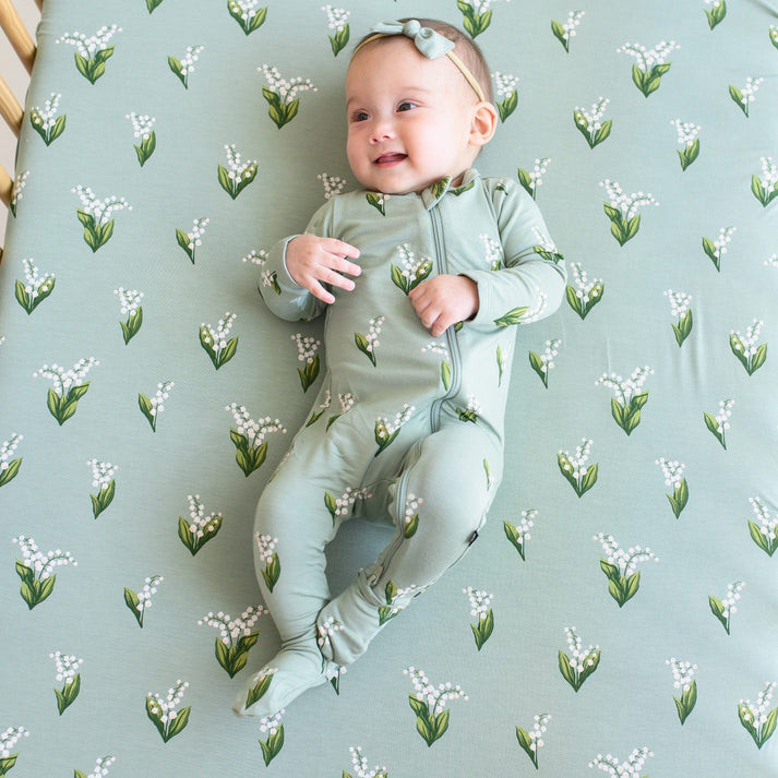 Kyte Baby Zippered Footie in Thyme Lily - Kyte Baby Canada
