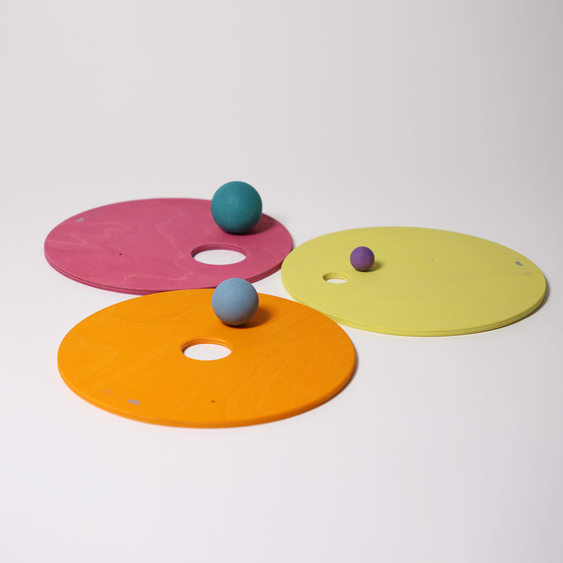 【Y】stapelstein Grimm's x Stapelstein Rolling Discs Warm Pastel - Wooden Toys