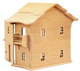 Wooden Dollhouse with Doors