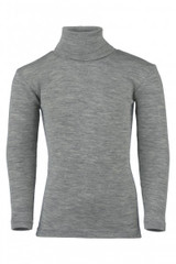 Engel Organic Merino Wool/Silk Kids Turtle Neck Shirt - Grey (707410-091)