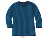 Disana Organic Merino Wool Melange Jumper (Button Neck) Navy/Blue (Discontinued)