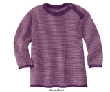 Disana Organic Merino Wool Melange Jumper (Button Neck) Plum/Rose (Discontinued)