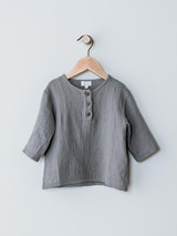 The Muslin Henley - Lead Grey