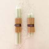 Pure Beeswax Candles (1 Pair) - Sage