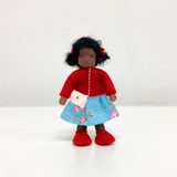 Waldorf Dollhouse Doll - Girl with Black Hair + Dark Skin