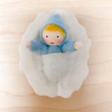Hanging Blue Baby in Walnut - Flower Children