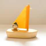 Wooden Sailboat Made in Canada - Yellow