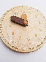 Wooden Clock with Contrasting Minute Hand