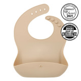 Silicone Food Bib in Barely Nude