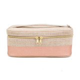 SoYoung Linen - Rose Gold Colour Block Beauty Poche