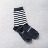 Lamington Crew Length Wool Socks Slate (slate with white stripes)