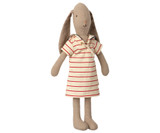 Maileg Bunny in Red and White Striped Dress, Size 2