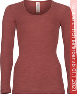 Engel Organic Merino Wool/Silk Women's Long Sleeved Shirt - Copper