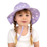 Jan & Jul Floppy Cotton Sun Hat - Purple Daisy