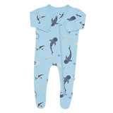 Kyte Baby Bamboo Zippered Footie in Stream Shark