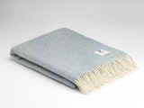 Pure Wool Throw - Seagreen Herringbone