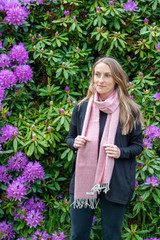 Merino Lambswool Scarf - Blossom Herringbone