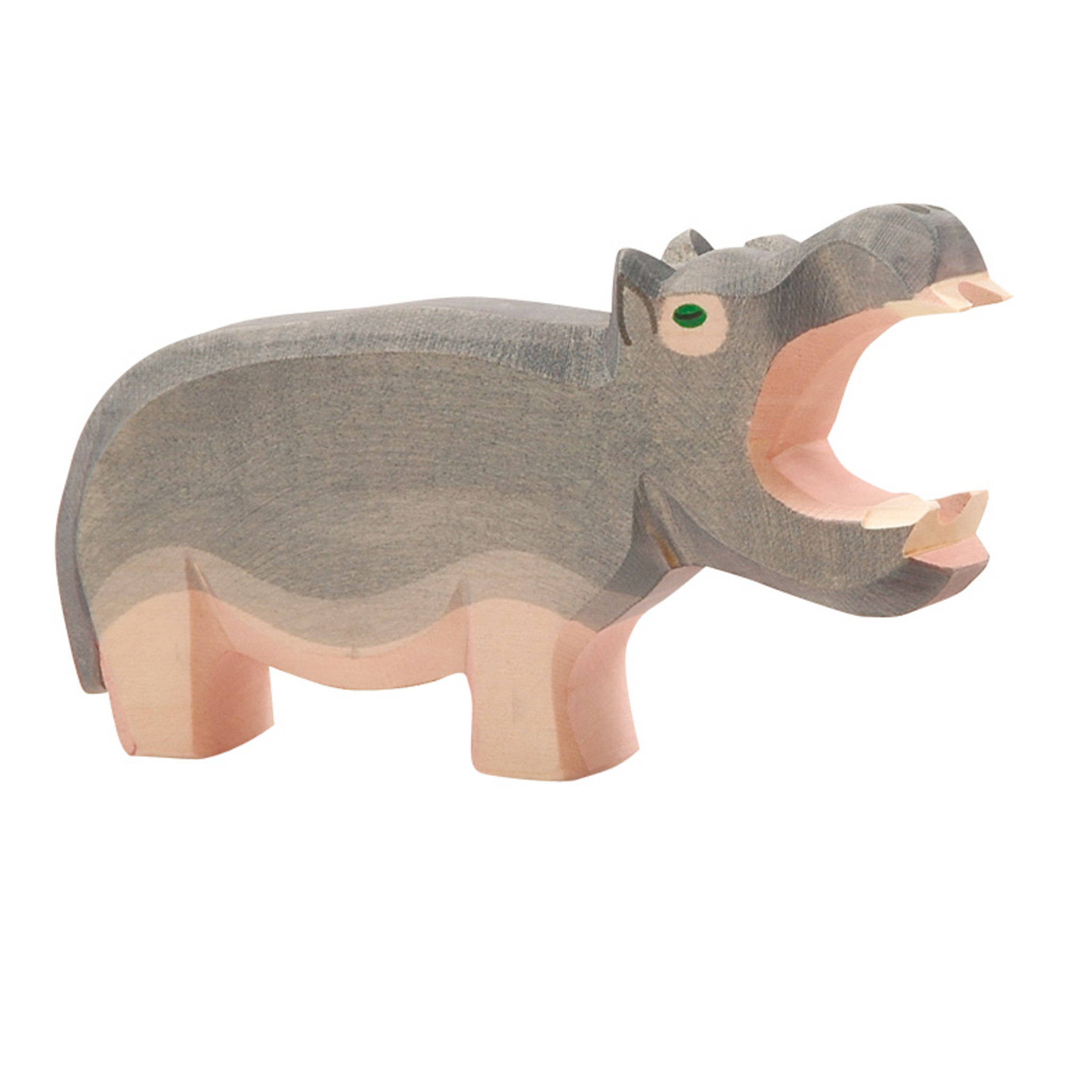 Ostheimer Wooden Hippopotamus - Open Mouth