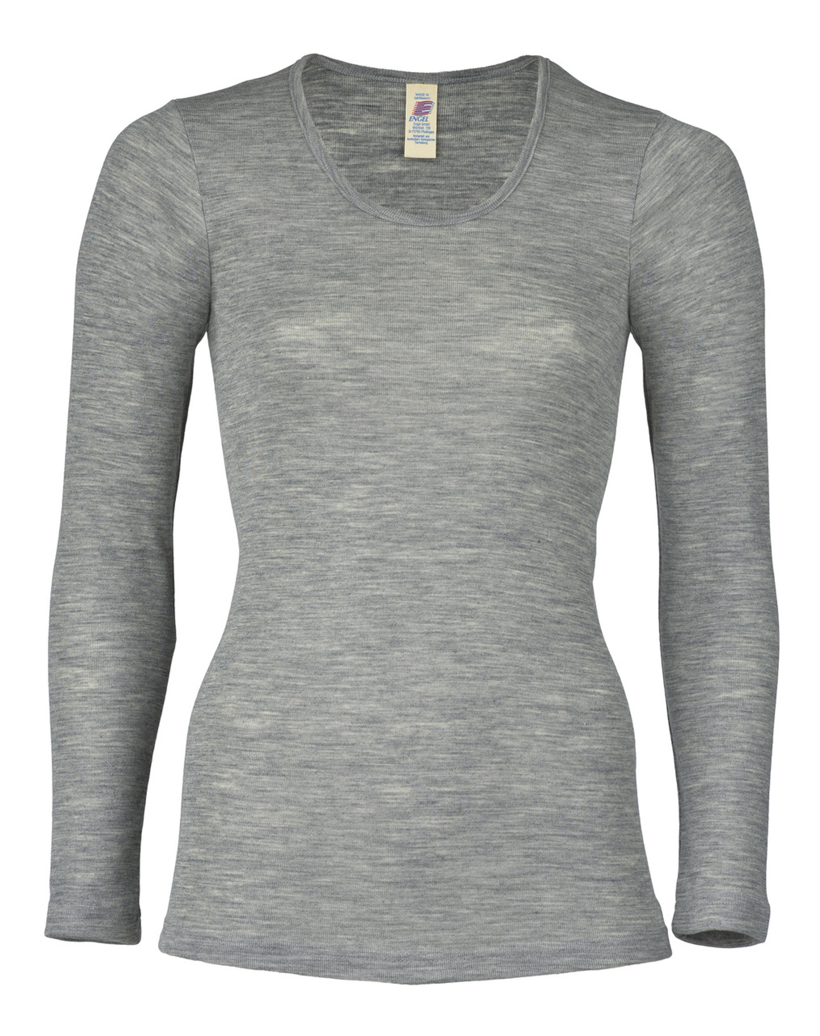 Engel Merino Wool/Silk Women's Long Sleeved Shirt Grey - Merino Wool ...