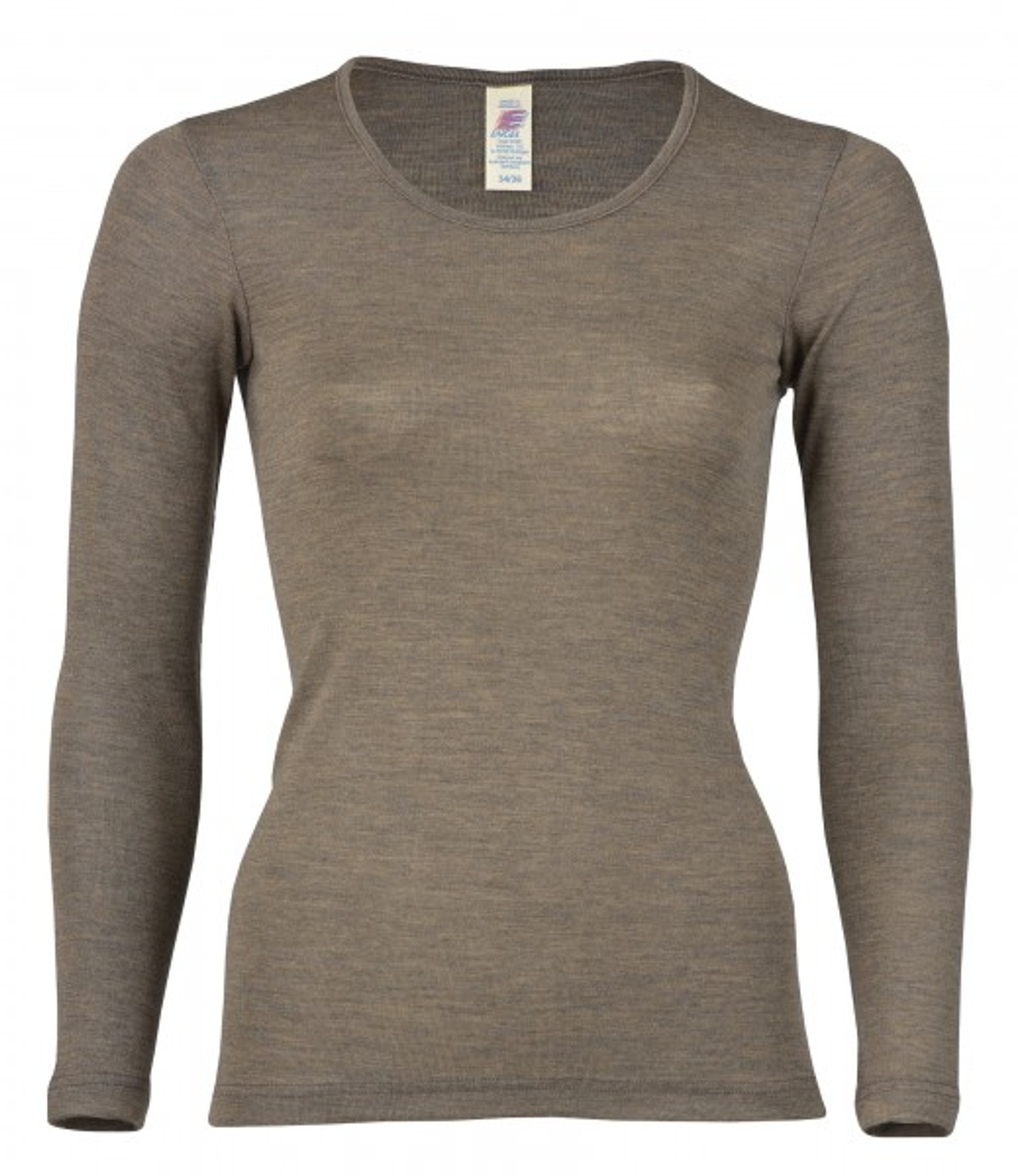 Engel Organic Merino Wool/Silk Women's Long Sleeved Shirt - Walnut