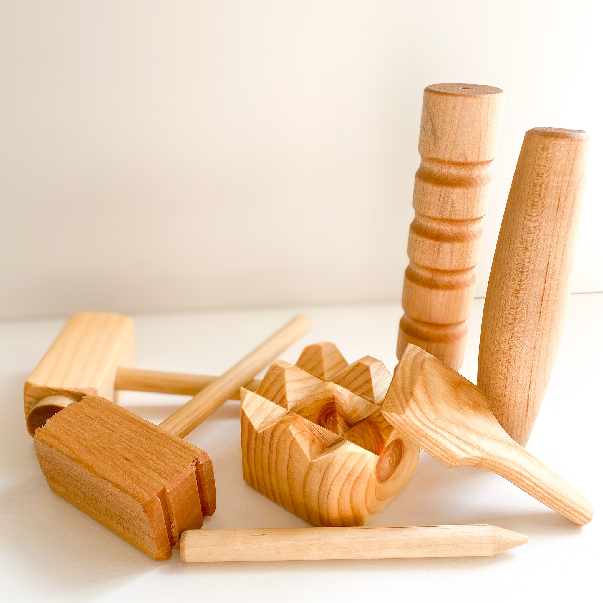 wood play dough tools