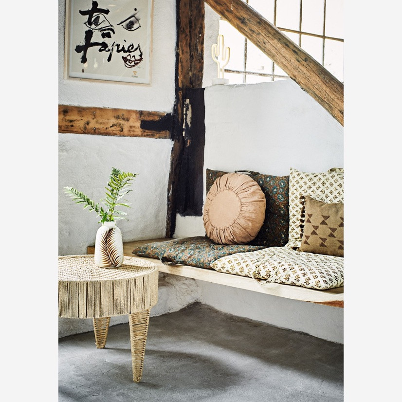 Round Linen Cushion Rose Scandinavian Linen Cushion Ava's Appletree