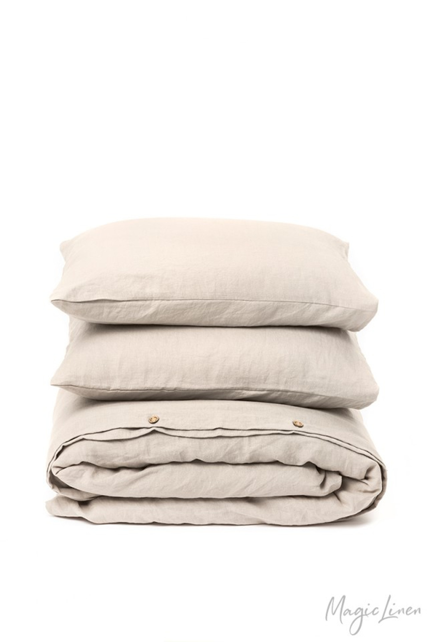 MagicLinen Queen Duvet and Cover Set - Natural