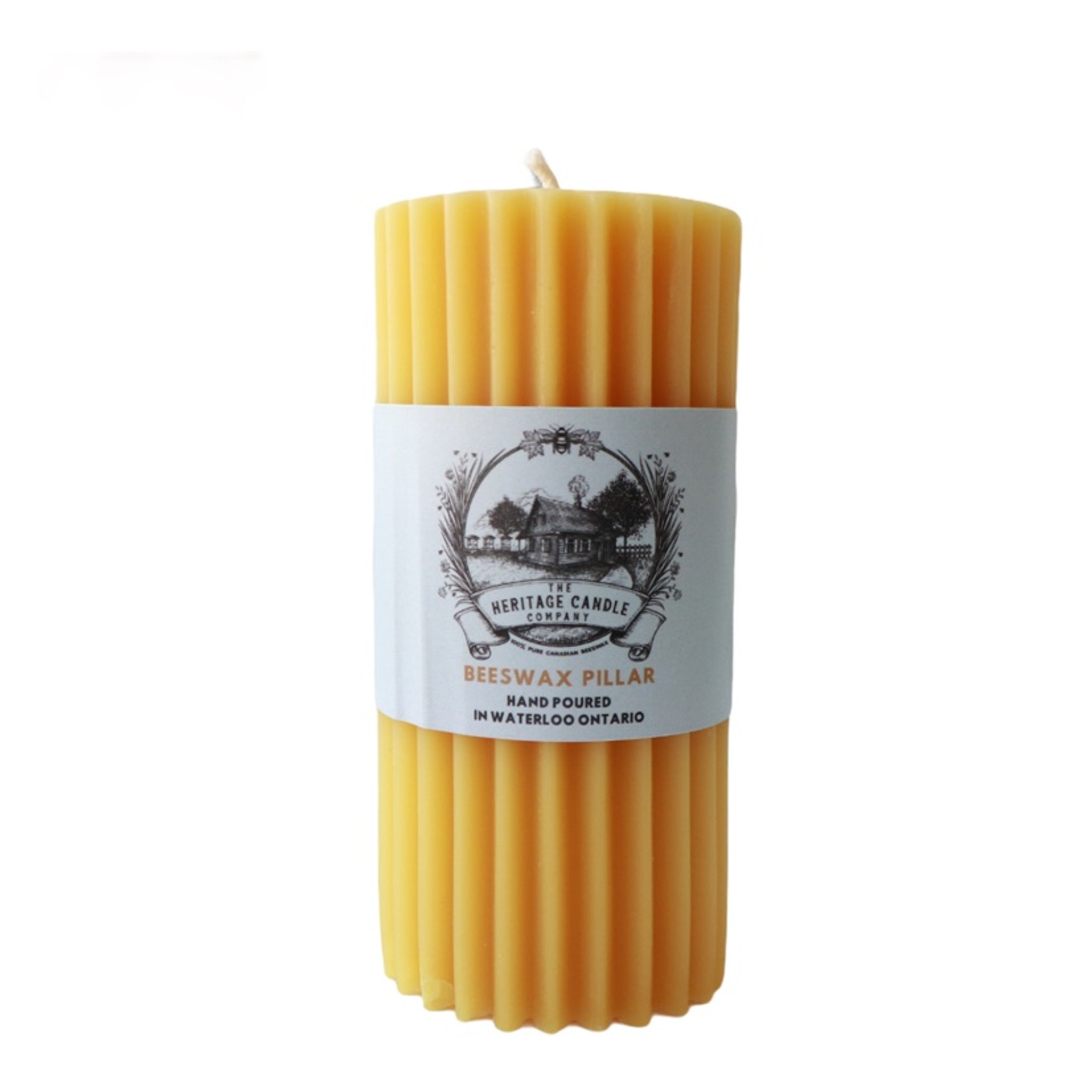 Heritage Beeswax Candles Fluted Pillar Beeswax Candles Canada Ava's