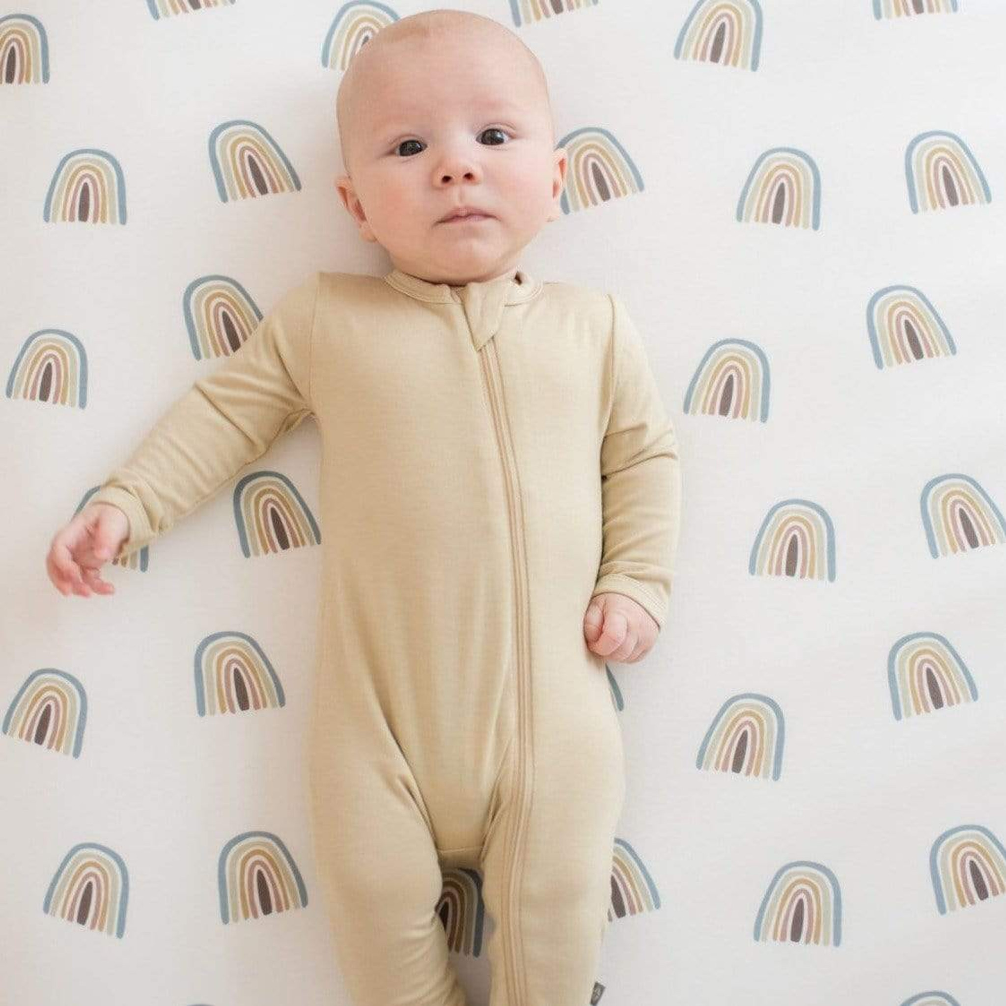 Kyte Baby Bamboo Zippered Footie in Wheat