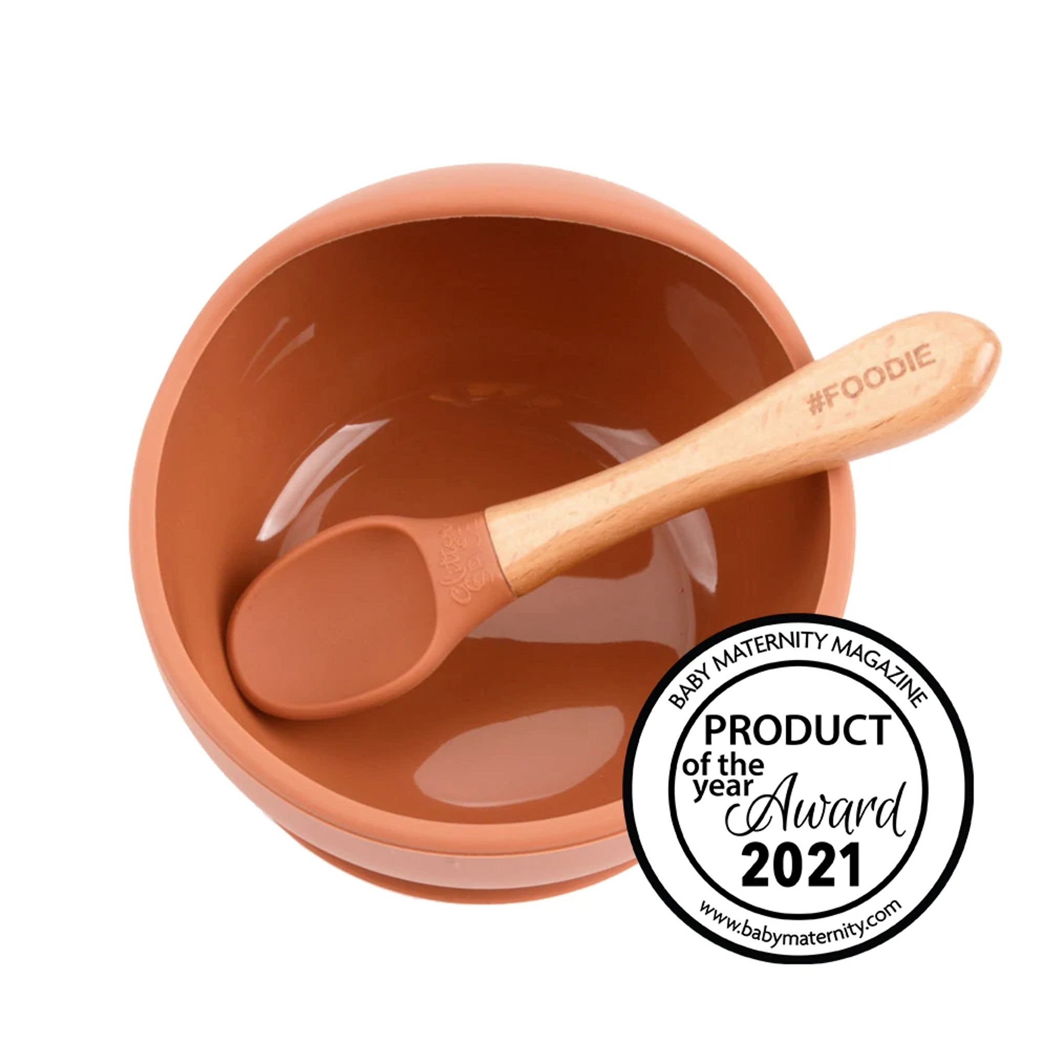Silicone Bowl with Spoon Set - Nude