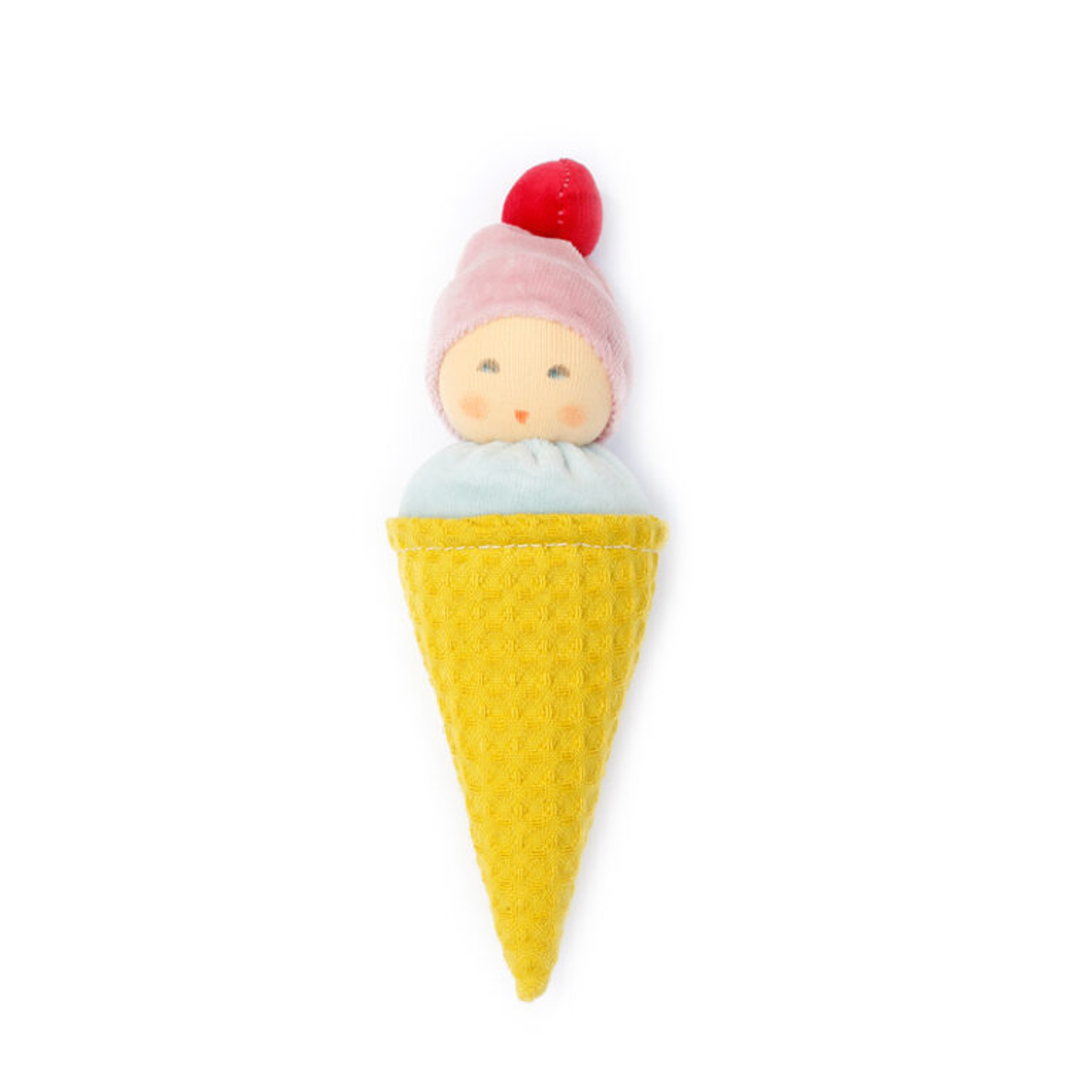 Nanchen Organic Terry Baby Rattle - Ice Cream Cone