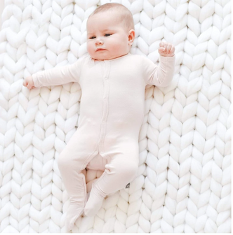 Kyte Baby Bamboo Zippered Footie in Blush