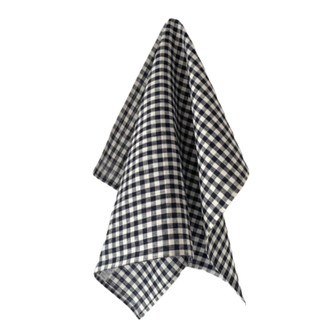 Fog Linen Tea Towels - Navy White Check