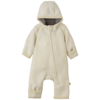 Disana Boiled Wool Zip Overalls - Natural